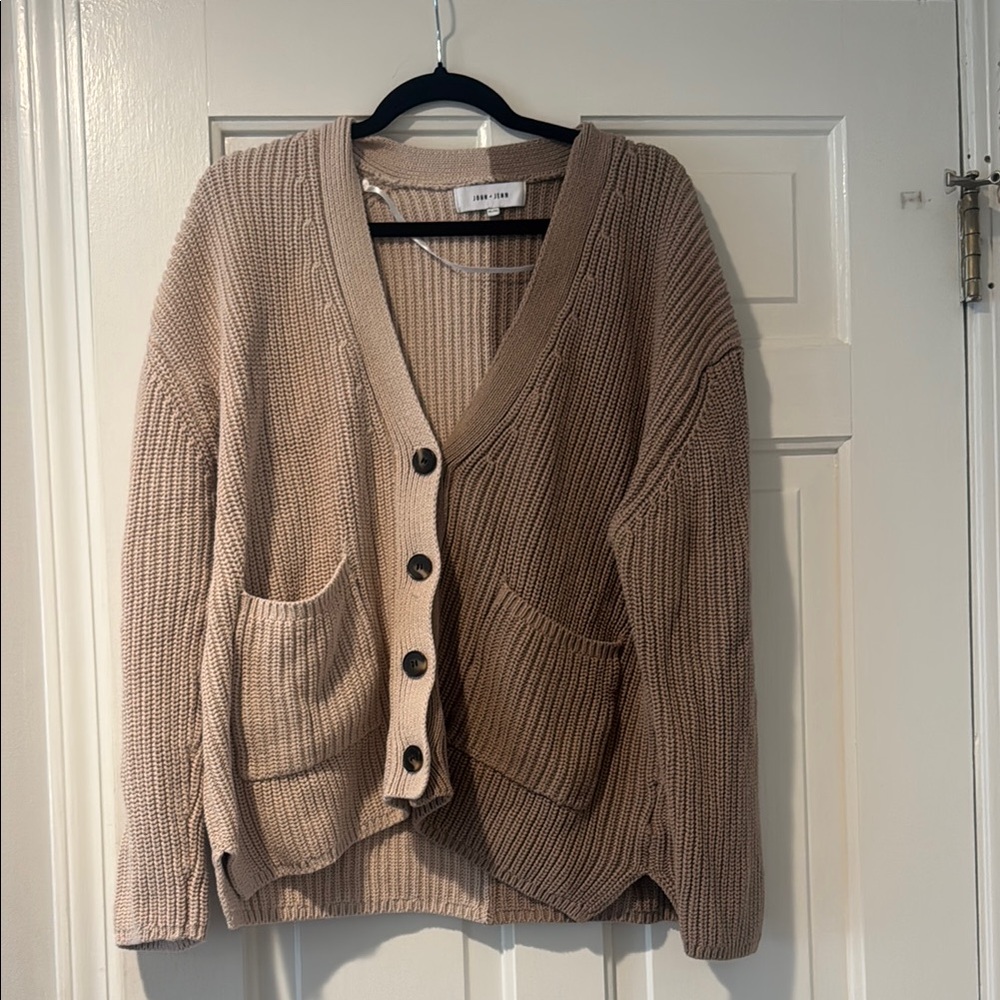 John + Jenn Button-Up Brown Cardigan